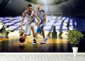 Two basketball players action Wall Mural Wallpaper - Canvas Art Rocks - 4