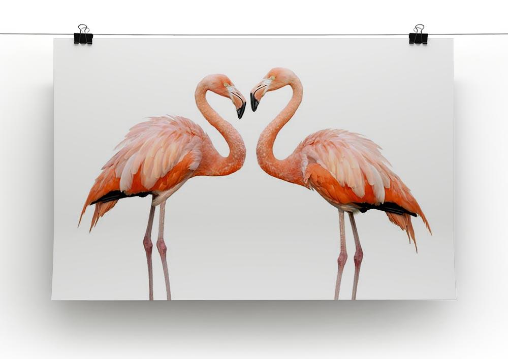 Two beautiful flamingos in love Canvas Print or Poster - Canvas Art Rocks - 2
