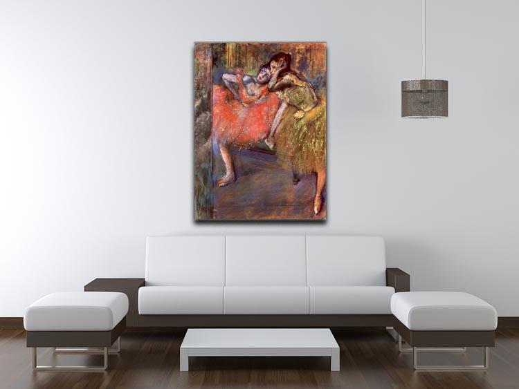 Two dancers behind the scenes by Degas Canvas Print or Poster - Canvas Art Rocks - 4