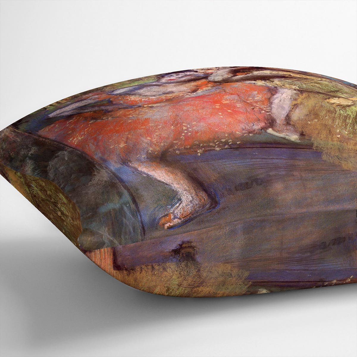 Two dancers behind the scenes by Degas Cushion