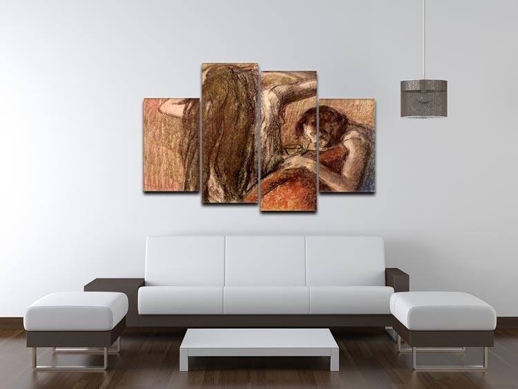 Two girls by Degas 4 Split Panel Canvas - Canvas Art Rocks - 3