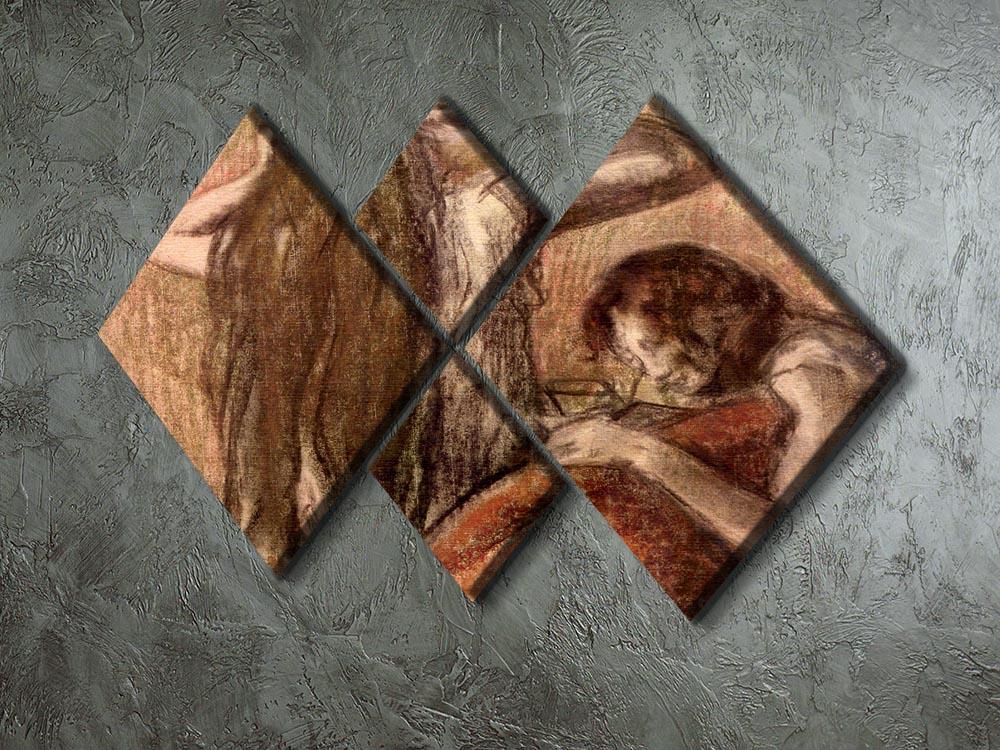 Two girls by Degas 4 Square Multi Panel Canvas - Canvas Art Rocks - 2