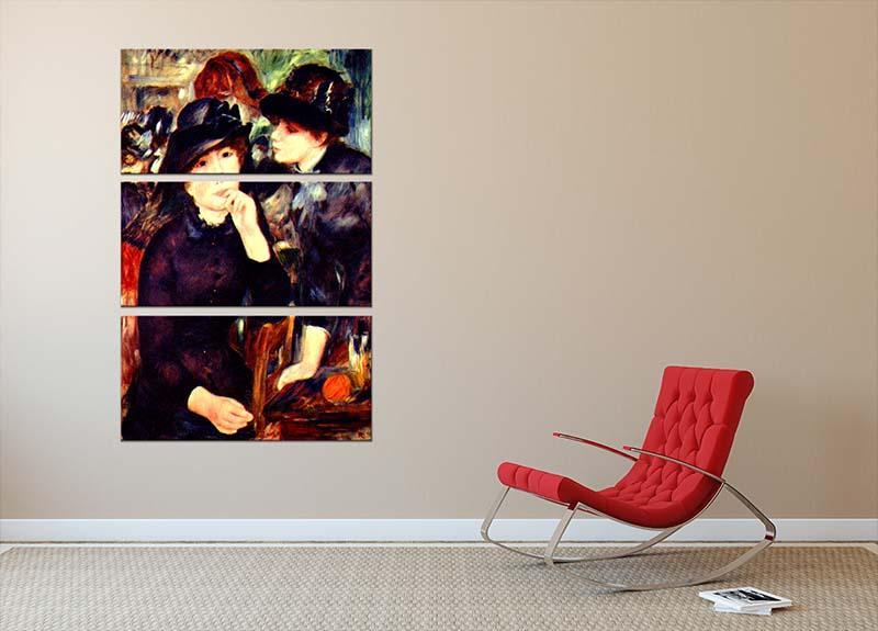 Two girls in black by Renoir 3 Split Panel Canvas Print - Canvas Art Rocks - 2