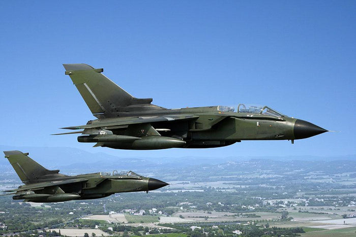 Two green fighter jets Wall Mural Wallpaper