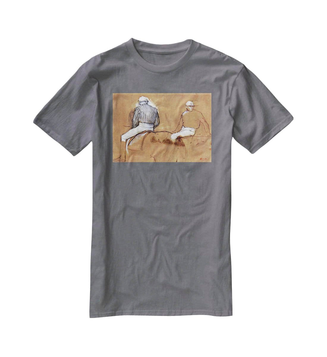 Two jockeys by Degas T-Shirt - Canvas Art Rocks - 3
