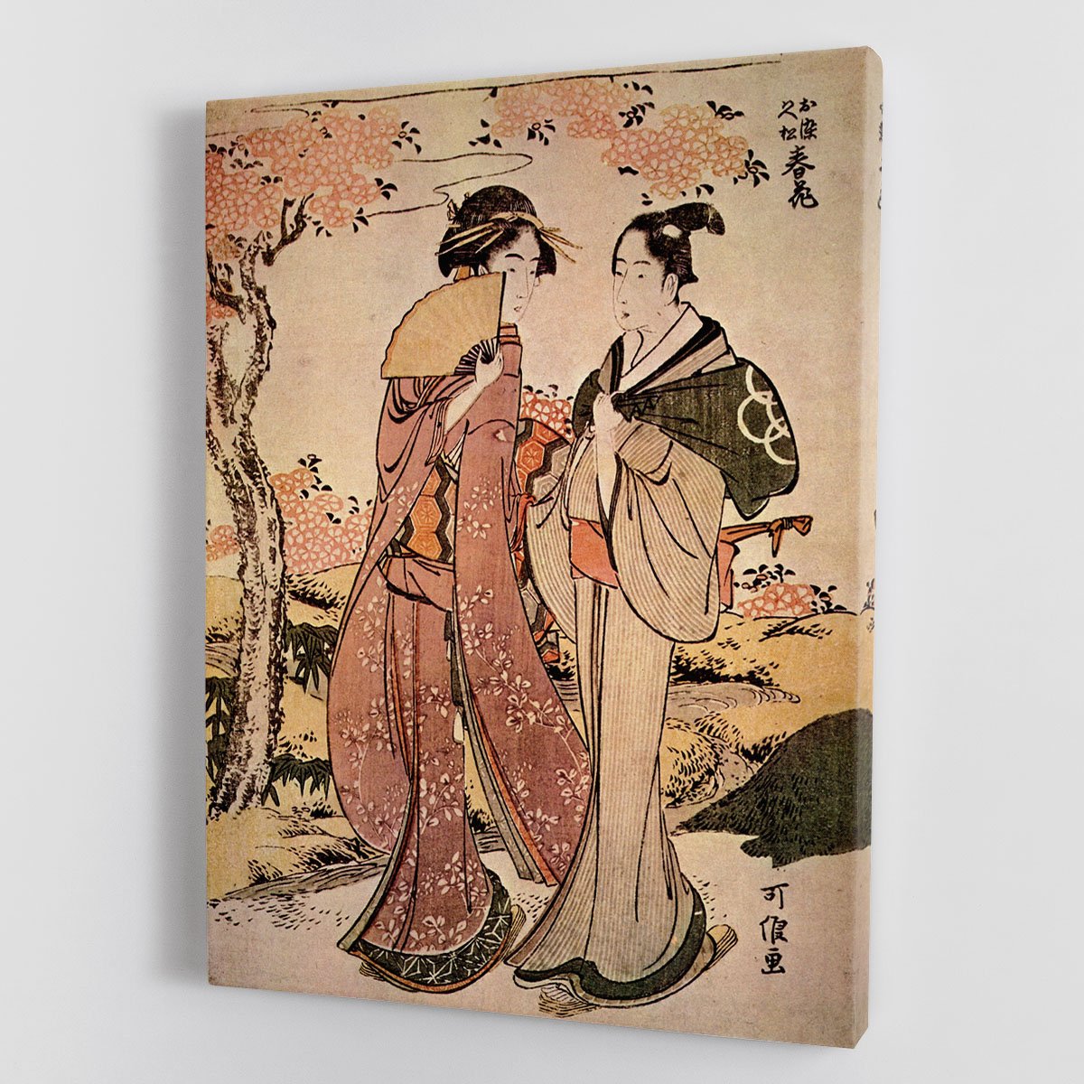 Two women by Hokusai Canvas Print or Poster