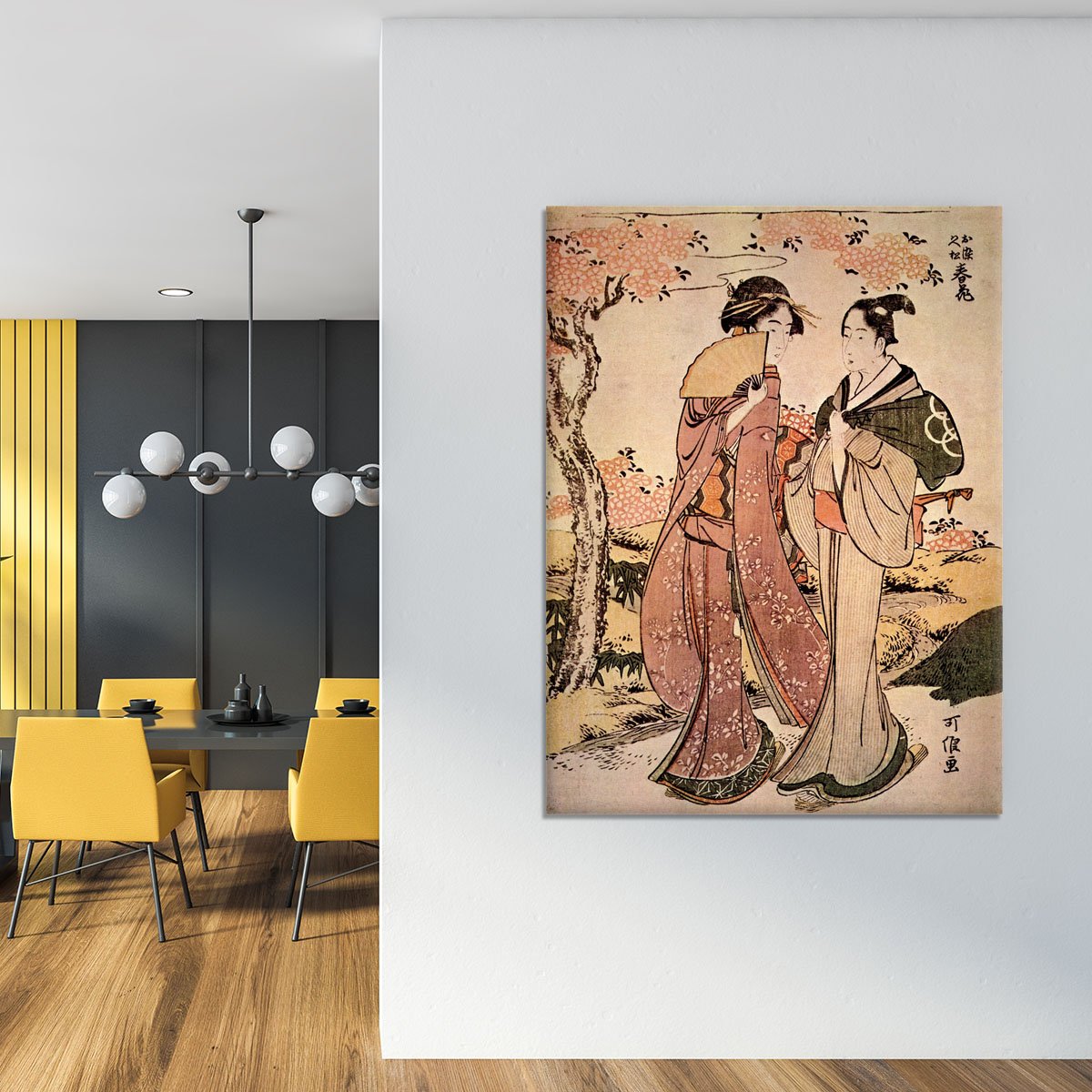 Two women by Hokusai Canvas Print or Poster
