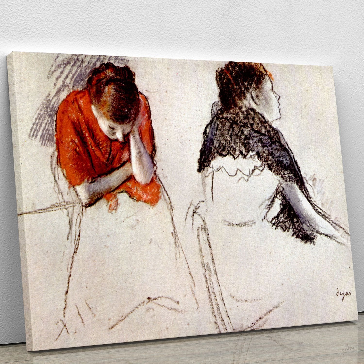 Two women seated by Degas Canvas Print or Poster