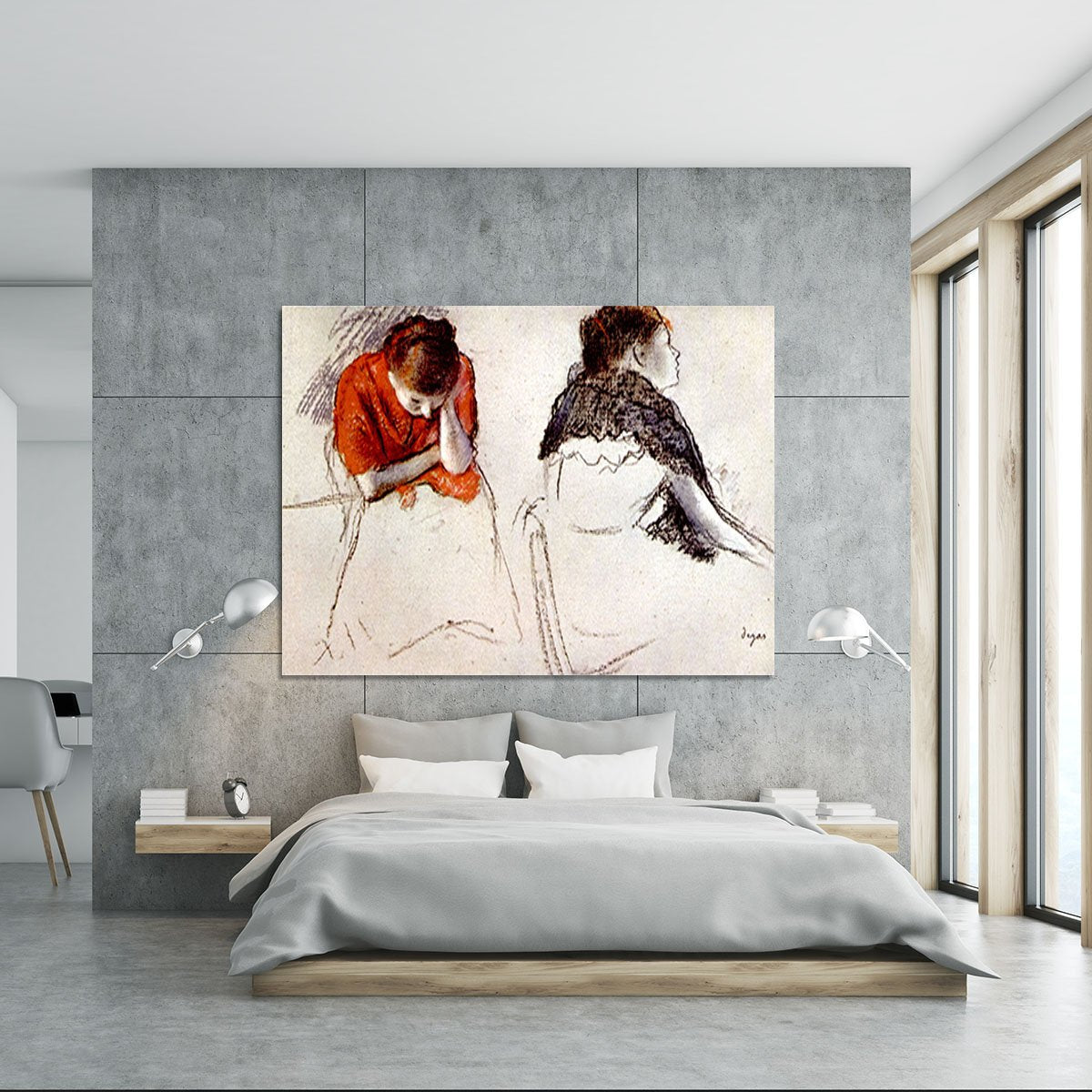 Two women seated by Degas Canvas Print or Poster