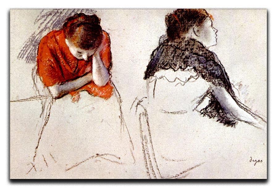 Two women seated by Degas Canvas Print or Poster - Canvas Art Rocks - 1