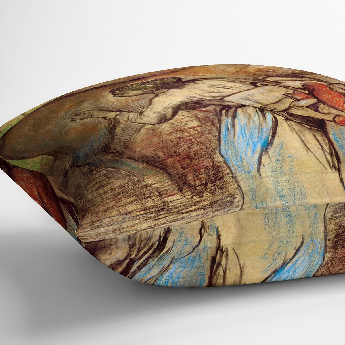 Two women washing horses by Degas Cushion