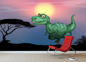 Tyrannosaurus rex in the field Wall Mural Wallpaper - Canvas Art Rocks - 3