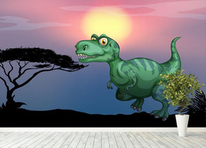 Tyrannosaurus rex in the field Wall Mural Wallpaper - Canvas Art Rocks - 4