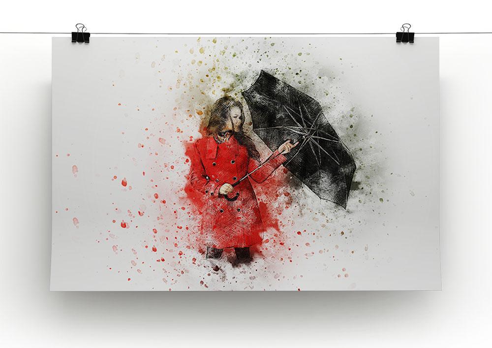 Umbrella Girl Painting Canvas Print or Poster - Canvas Art Rocks - 2