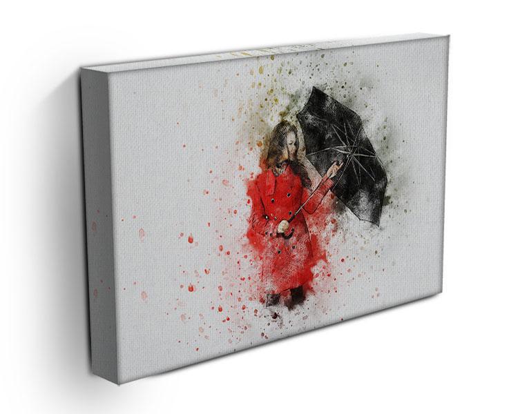 Umbrella Girl Painting Canvas Print or Poster - Canvas Art Rocks - 3