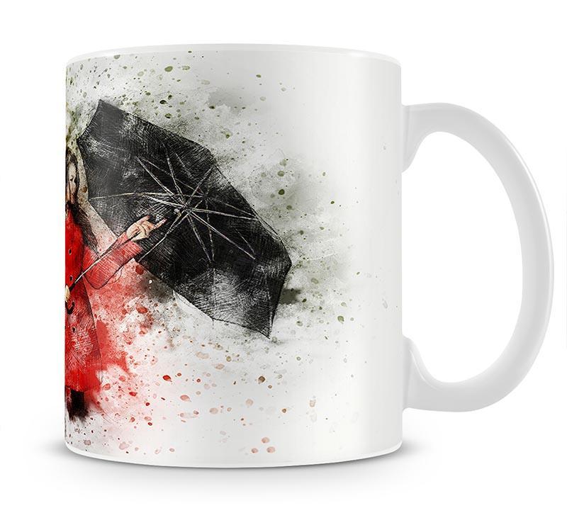 Umbrella Girl Painting Mug - Canvas Art Rocks - 1