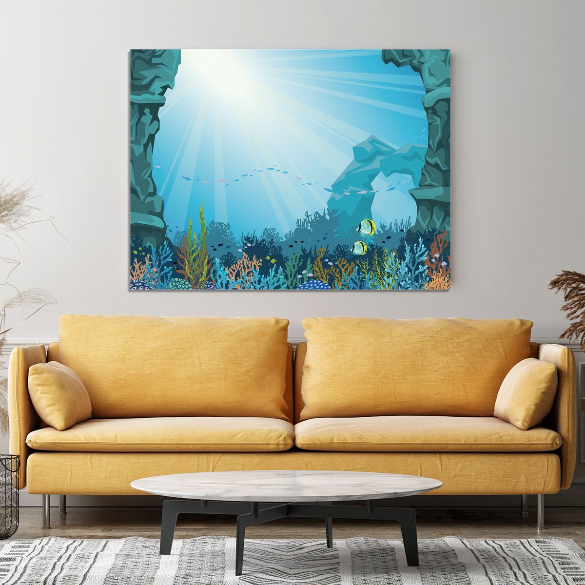Underwater arch on a blue sea Canvas Print or Poster