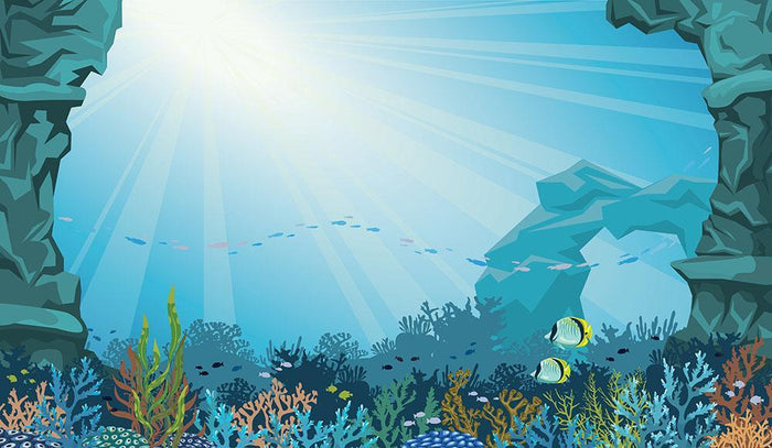 Underwater arch on a blue sea Wall Mural Wallpaper