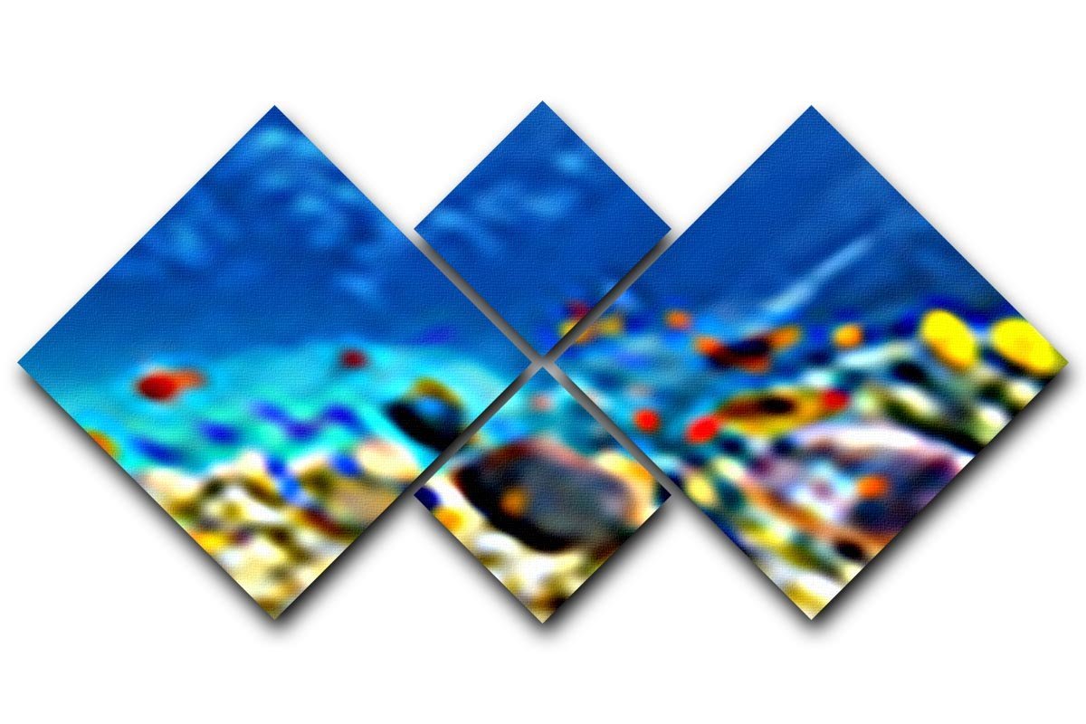 Underwater world 4 Square Multi Panel Canvas  - Canvas Art Rocks - 1