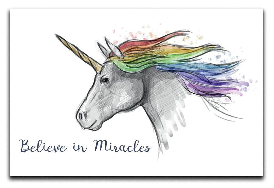 Unicorn Believe in Miracles Canvas Print or Poster - Canvas Art Rocks