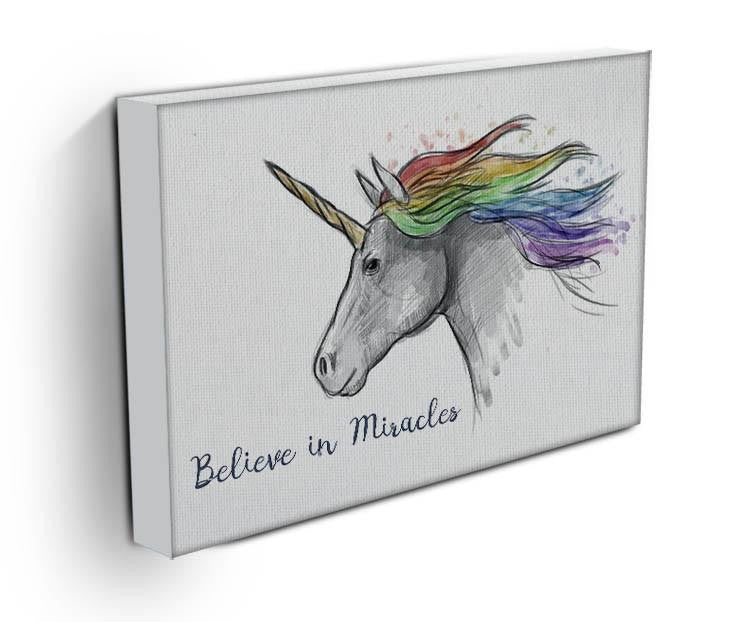 Unicorn Believe in Miracles Canvas Print or Poster - Canvas Art Rocks