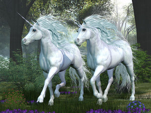 Unicorn Elm Forest Wall Mural Wallpaper - Canvas Art Rocks - 1