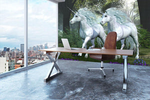 Unicorn Elm Forest Wall Mural Wallpaper - Canvas Art Rocks - 3