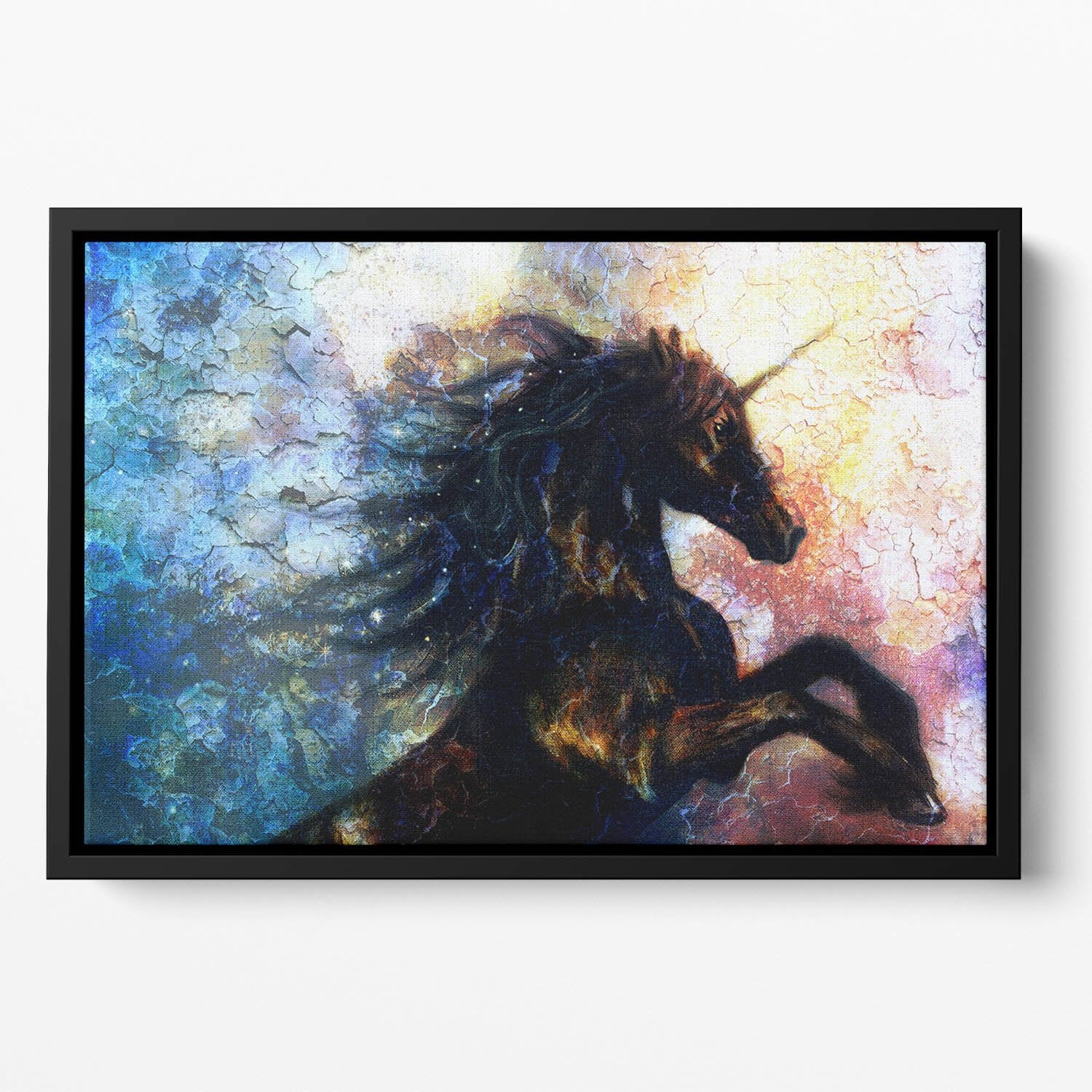 Unicorn dancing Floating Framed Canvas