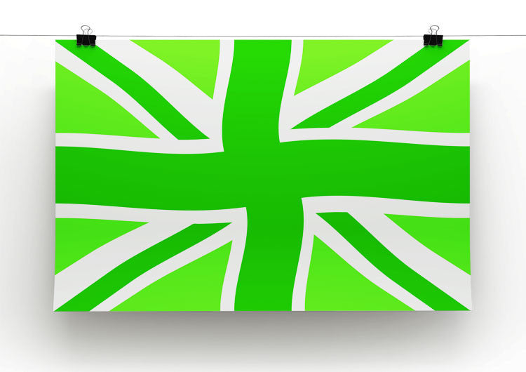 Union Jack Green Twist Print - Canvas Art Rocks - 2