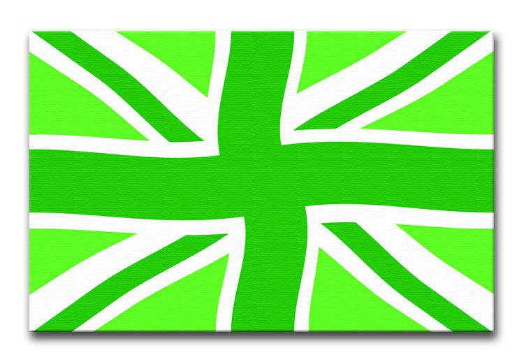 Union Jack Green Twist Print - Canvas Art Rocks - 1