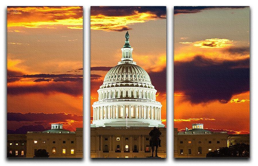 United States Capitol Building 3 Split Panel Canvas Print - Canvas Art Rocks - 1