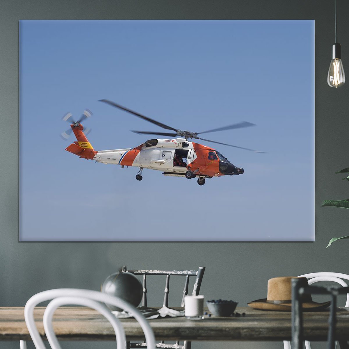 United States Coast Guard helicopter Canvas Print or Poster