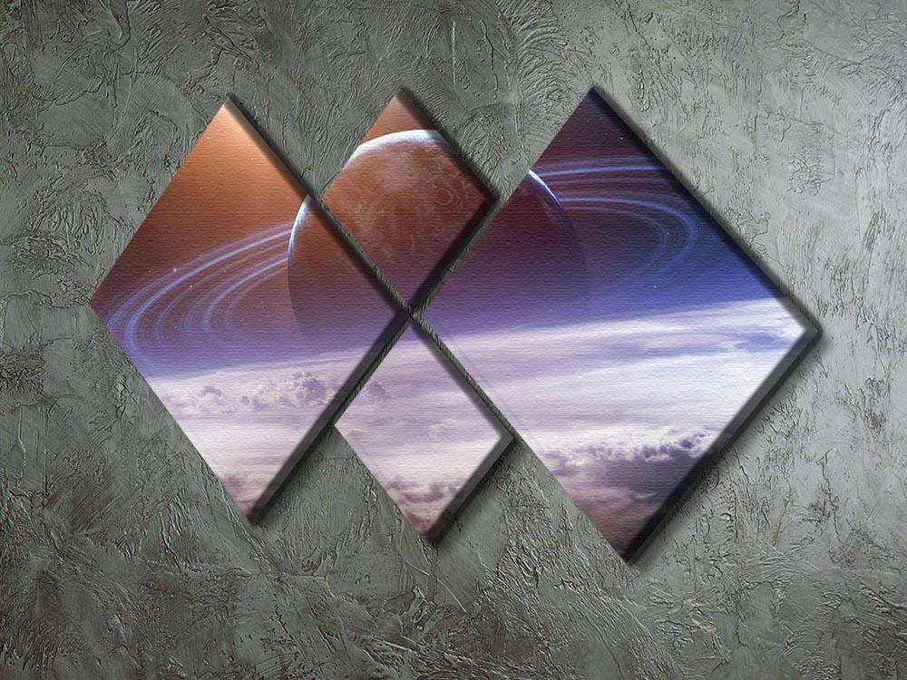 Universe scene with planets 4 Square Multi Panel Canvas - Canvas Art Rocks - 2