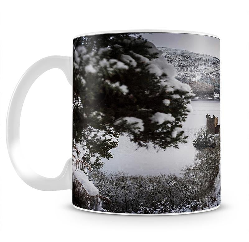 Urquhart Castle in the snow Mug - Canvas Art Rocks - 1
