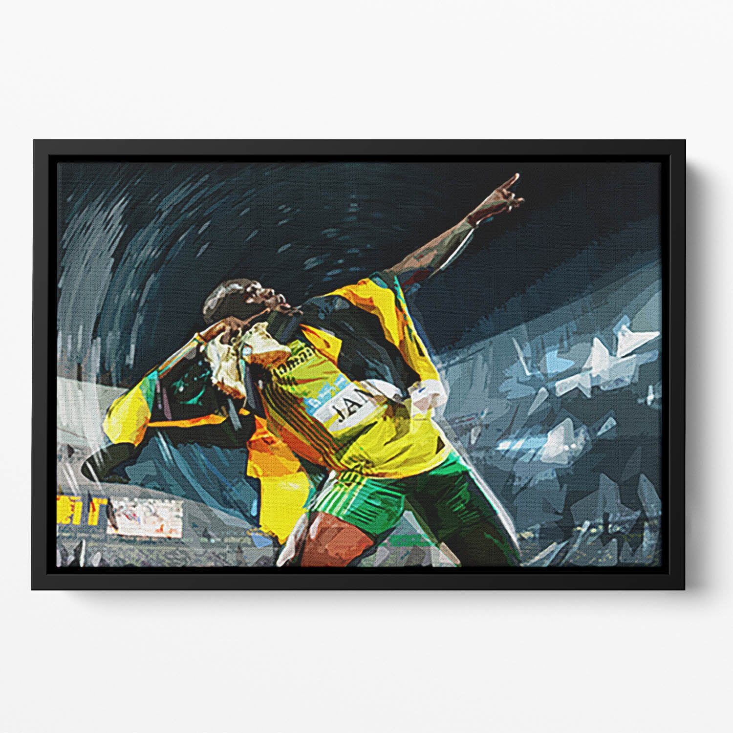 Usian Bolt Iconic Pose Floating Framed Canvas