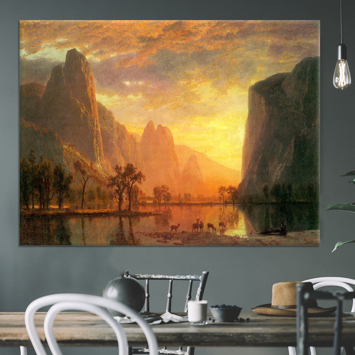 Valley in Yosemite by Bierstadt Canvas Print or Poster