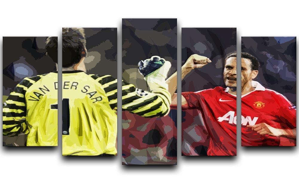 Van Der Sar And Rio Ferdinand 5 Split Panel Canvas  - Canvas Art Rocks - 1