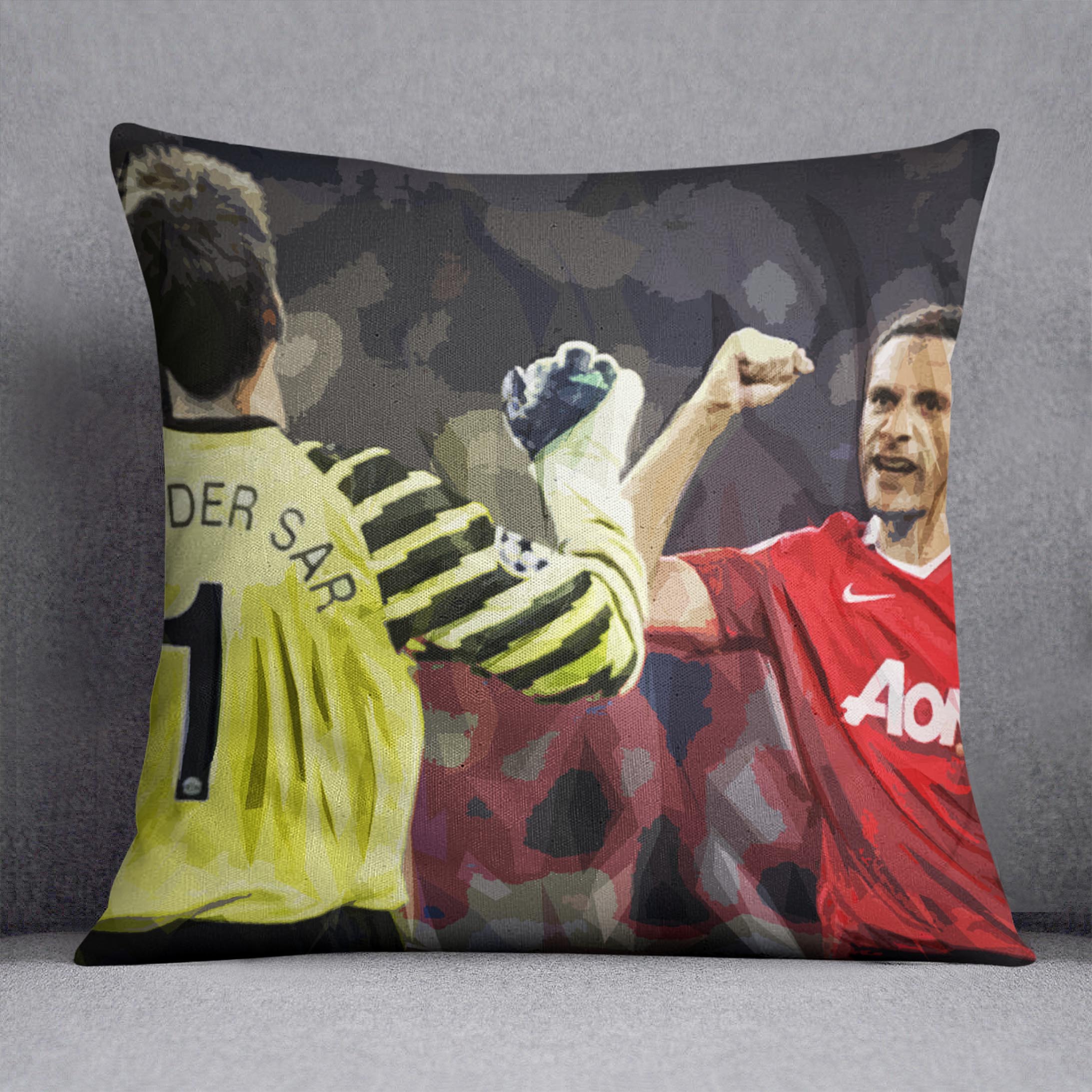 Van Der Sar And Rio Ferdinand Cushion
