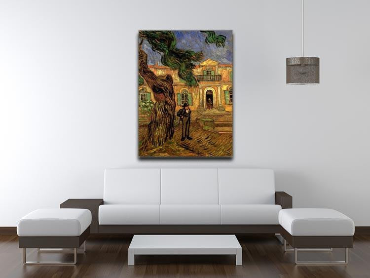 Van Gogh Pine Trees with Figure in the Garden of Saint-Paul Hospital Canvas Print & Poster - Canvas Art Rocks - 4