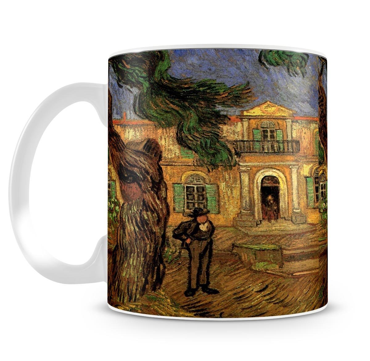 Van Gogh Pine Trees with Figure in the Garden of Saint-Paul Hospital Mug - Canvas Art Rocks - 4