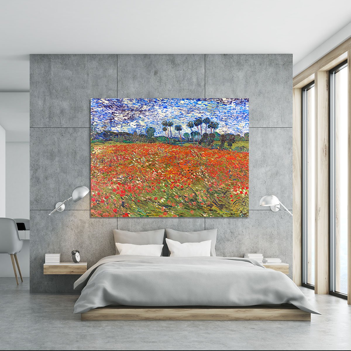 Van Gogh Poppies Field Canvas Print or Poster