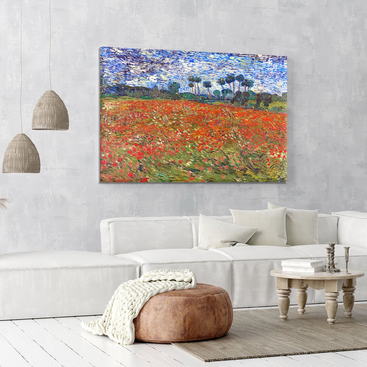 Van Gogh Poppies Field Canvas Print or Poster