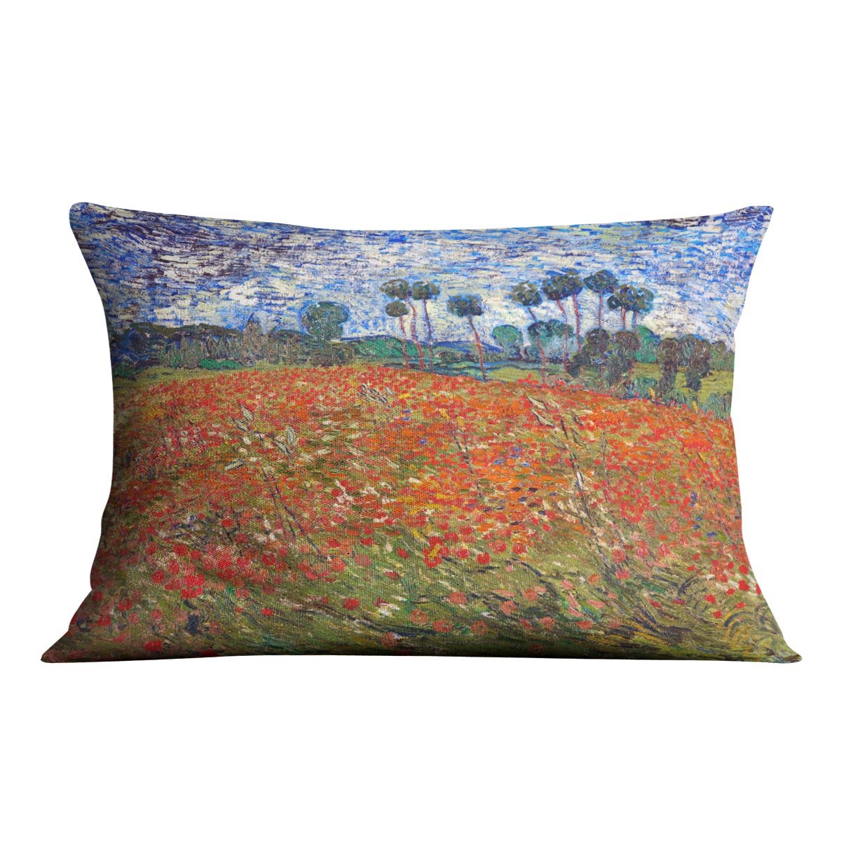 Van Gogh Poppies Field Throw Pillow