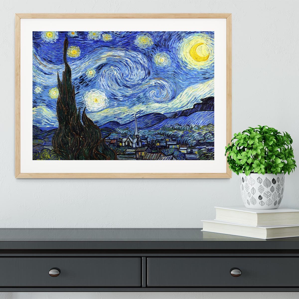 Van Gogh Starry Night Framed Print - Canvas Art Rocks - 3