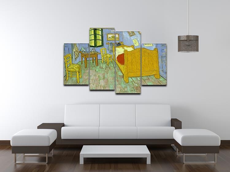 Van Gogh Vincents bedroom 4 Split Panel Canvas - Canvas Art Rocks - 3