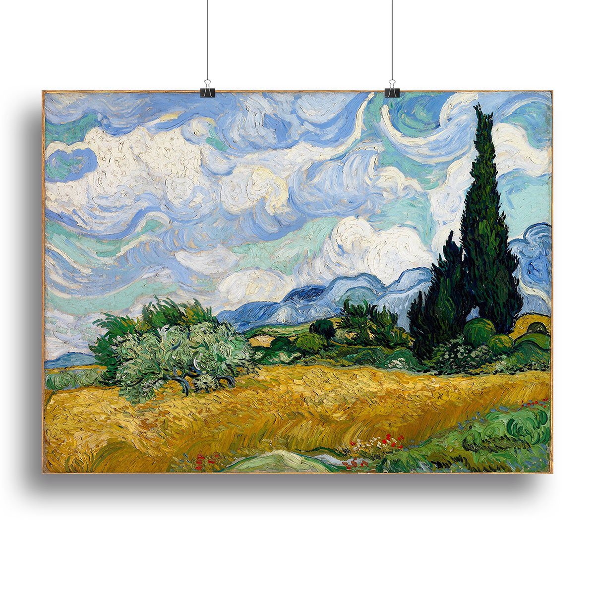 Van Gogh Wheat Field with Cypresses Canvas Print or Poster