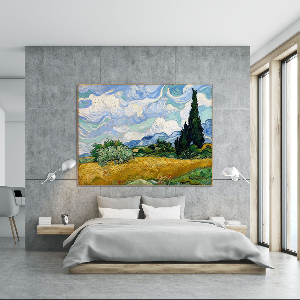 Van Gogh Wheat Field with Cypresses Canvas Print or Poster