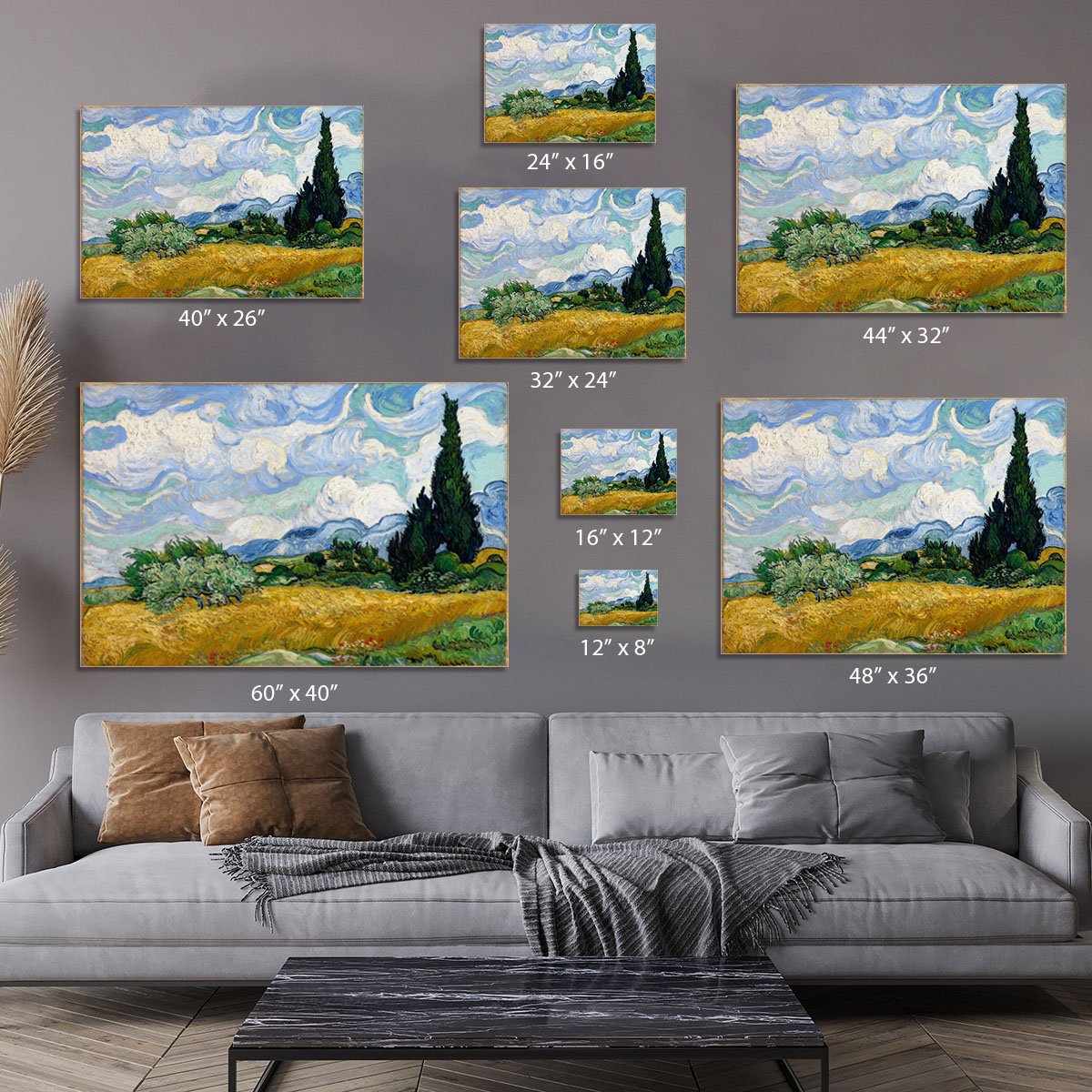 Van Gogh Wheat Field with Cypresses Canvas Print or Poster
