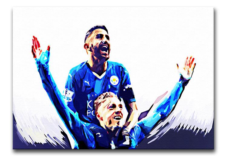 Rihad Mahrez and Jamie Vardy Print - Canvas Art Rocks - 1