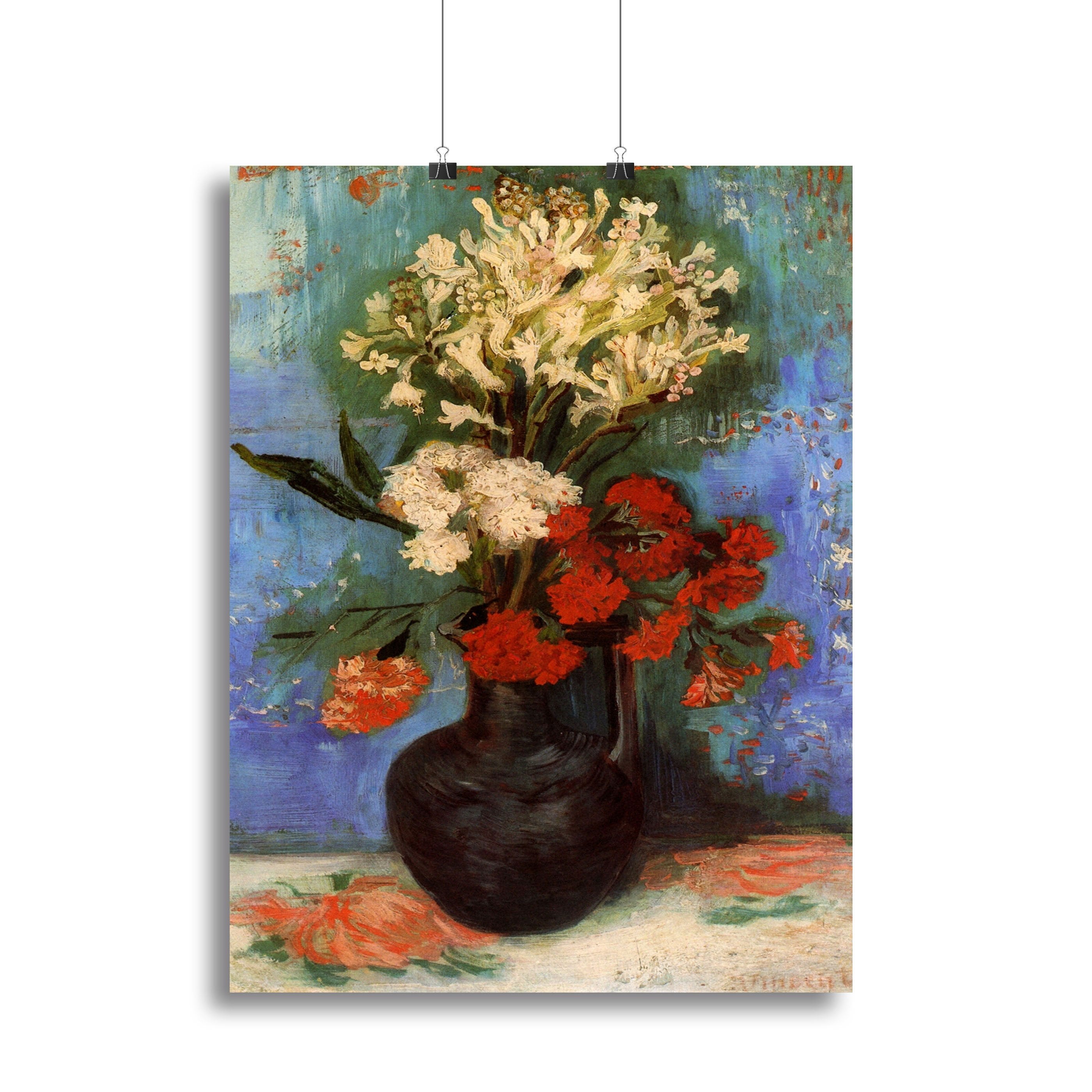 Vase with Carnations and Other Flowers by Van Gogh Canvas Print or Poster
